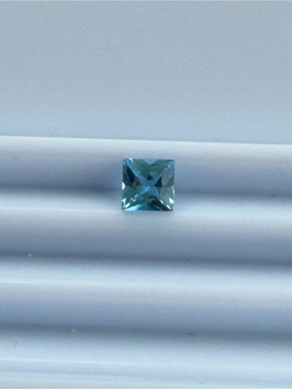 Square Blue Topaz Faceted Gemstone .74 carats